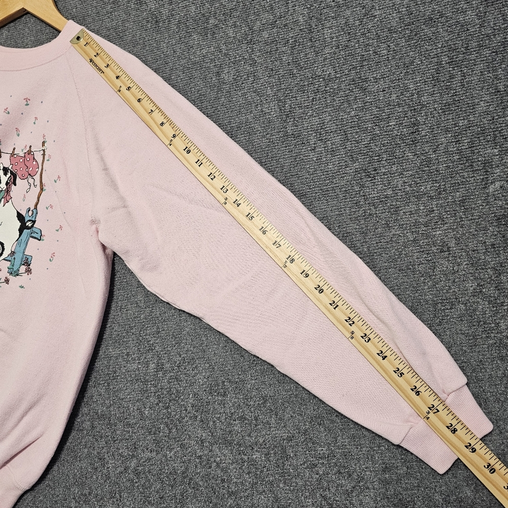 Vintage 90s Hanes Kids For Sale Goat Funny Pink Crewneck Sweater XL USA Made - Picture 16 of 16